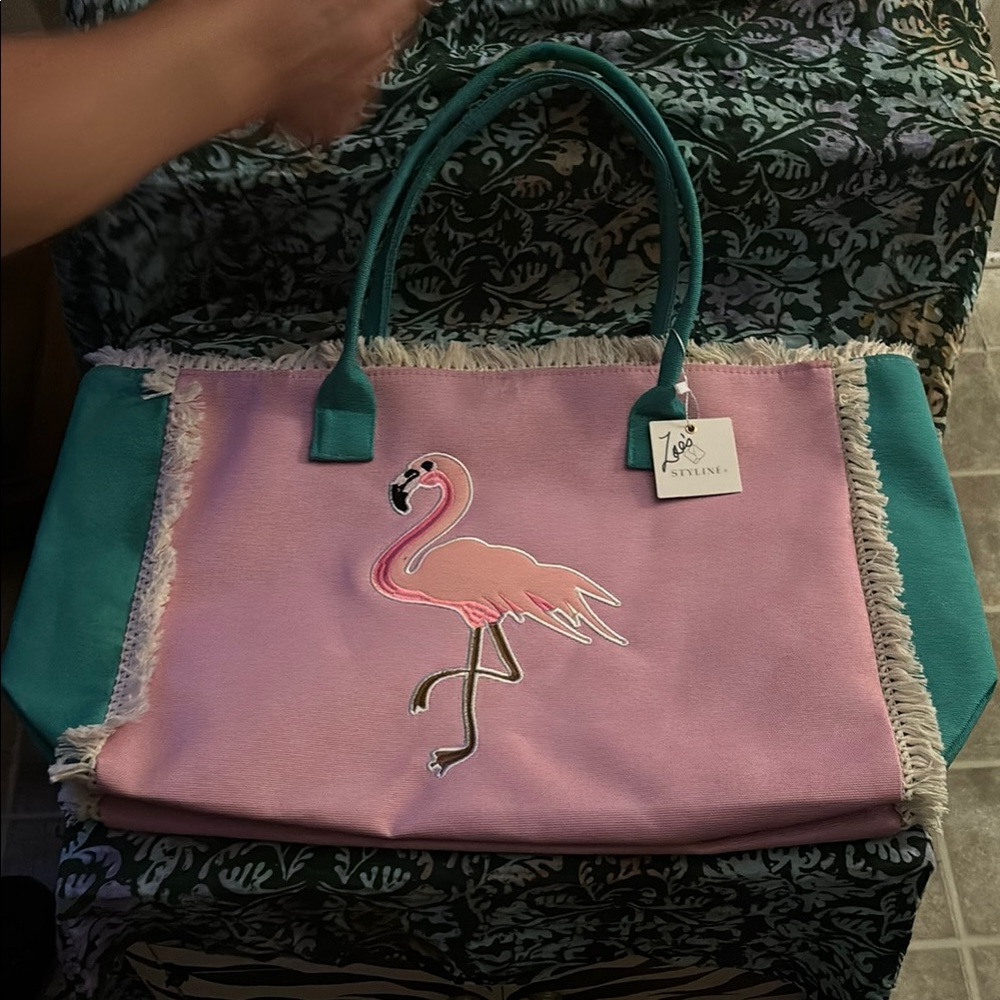 Stylish Pink Flamingo Tote Bag by styling
